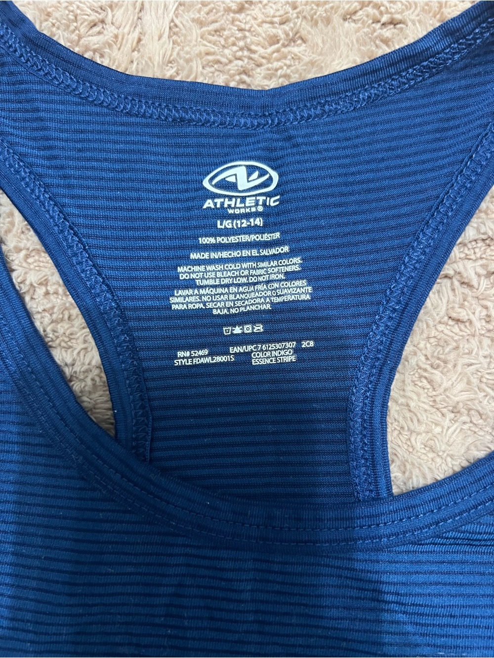 Athletic Works Blue Ribbed Racerback Tank - Picture 3 of 3